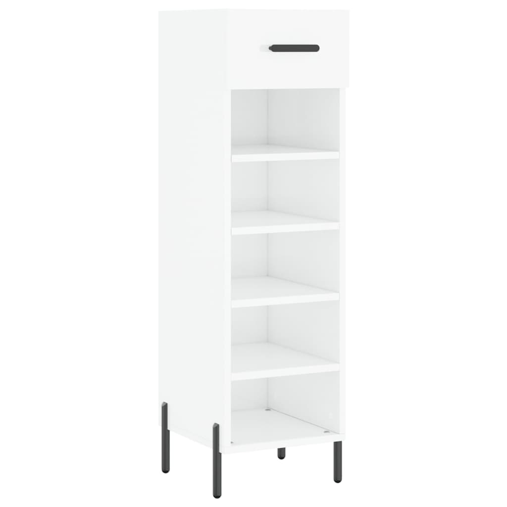 Scarpiera Bianco Lucido 30x35x105 cm in Legno Multistrato 829686