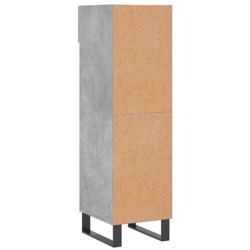 Scarpiera Grigio Cemento 30x35x105 cm in Legno Multistrato 829704