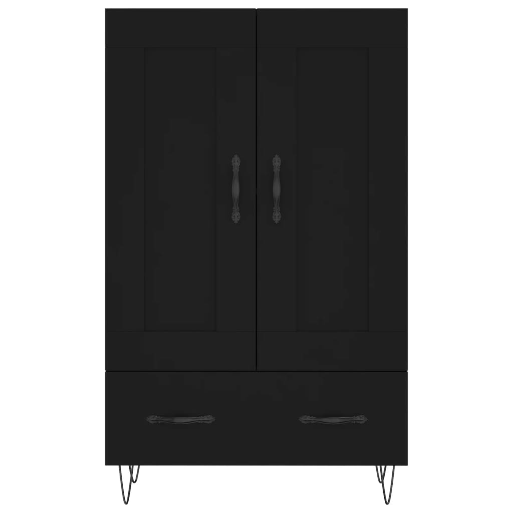 Credenza Nera 69,5x31x115 cm in Legno Multistrato 830317