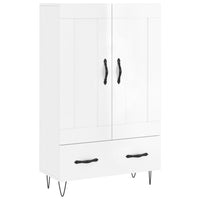 Credenza Bianco Lucido 69,5x31x115 cm in Legno Multistrato 830318