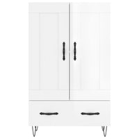 Credenza Bianco Lucido 69,5x31x115 cm in Legno Multistrato 830318