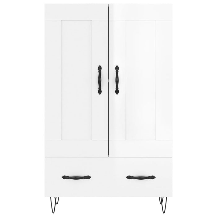 Credenza Bianco Lucido 69,5x31x115 cm in Legno Multistrato 830318