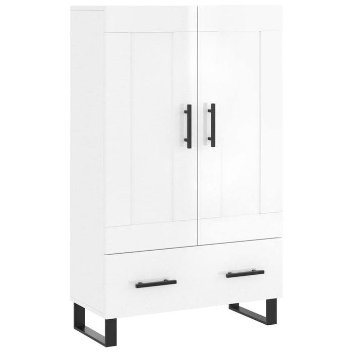 Credenza Bianco Lucido 69,5x31x115 cm in Legno Multistrato 830350