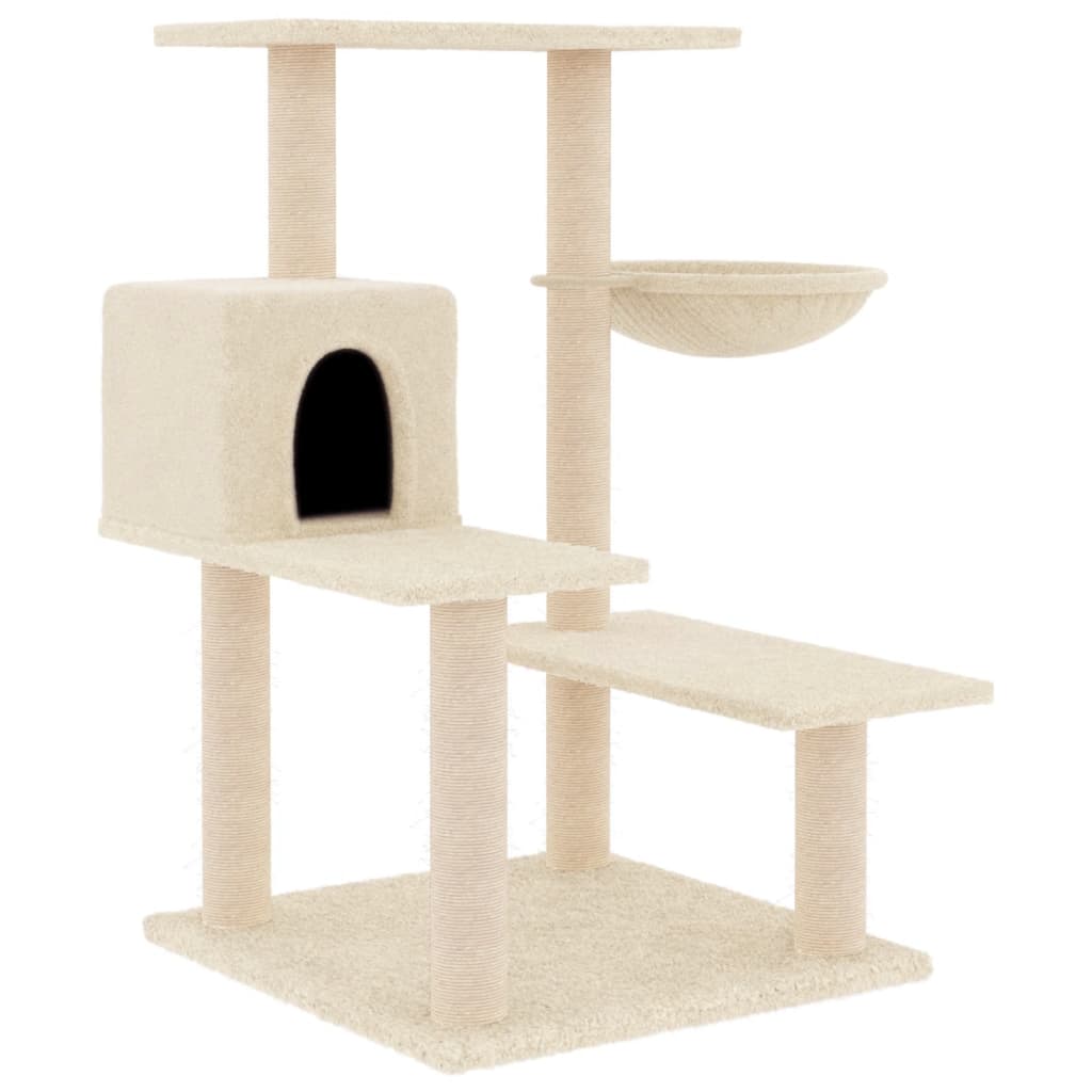 Albero per Gatti con Tiragraffi in Sisal Crema 82,5 cm 172385