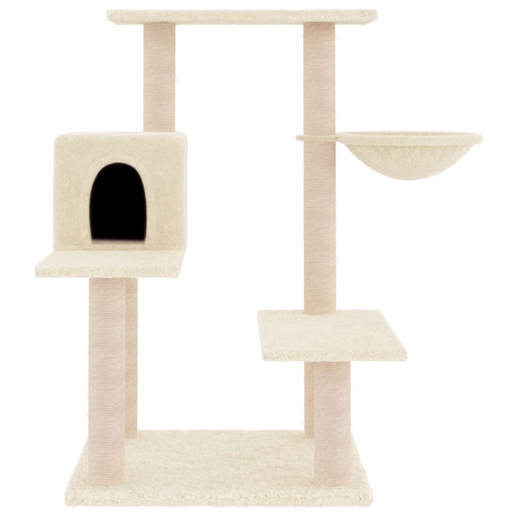 Albero per Gatti con Tiragraffi in Sisal Crema 82,5 cm 172385