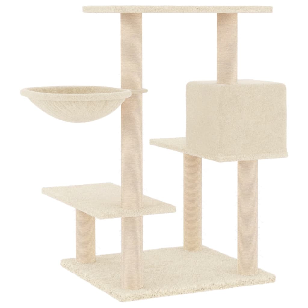 Albero per Gatti con Tiragraffi in Sisal Crema 82,5 cm 172385