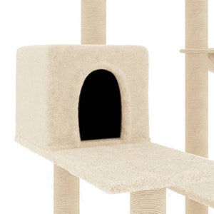 Albero per Gatti con Tiragraffi in Sisal Crema 82,5 cm 172385