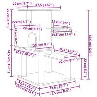Albero per Gatti con Tiragraffi in Sisal Crema 82,5 cm 172385