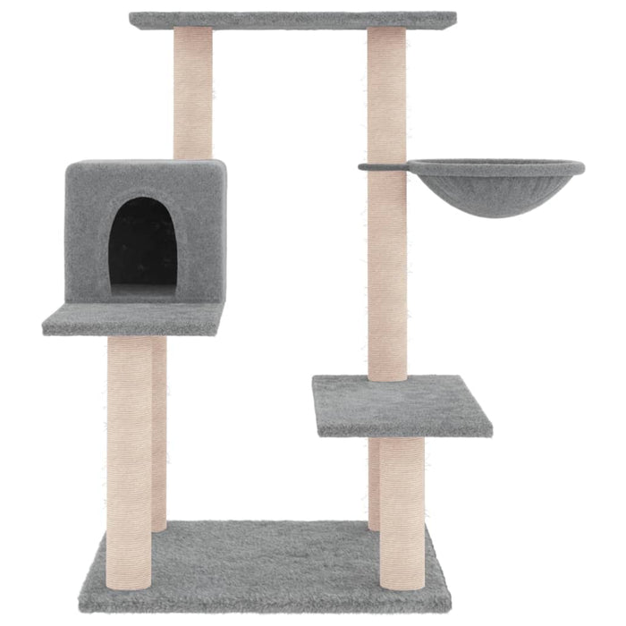 Albero per Gatti con Tiragraffi in Sisal Grigio Chiaro 82,5 cm 172386