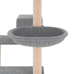 Albero per Gatti con Tiragraffi in Sisal Grigio Chiaro 82,5 cm 172386