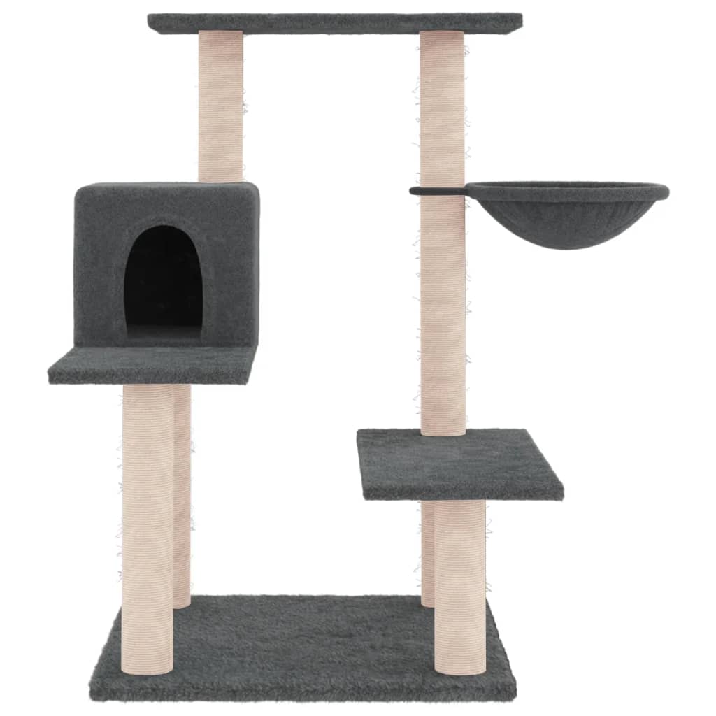 Albero per Gatti con Tiragraffi in Sisal Grigio Scuro 82,5 cmcod mxl 95259