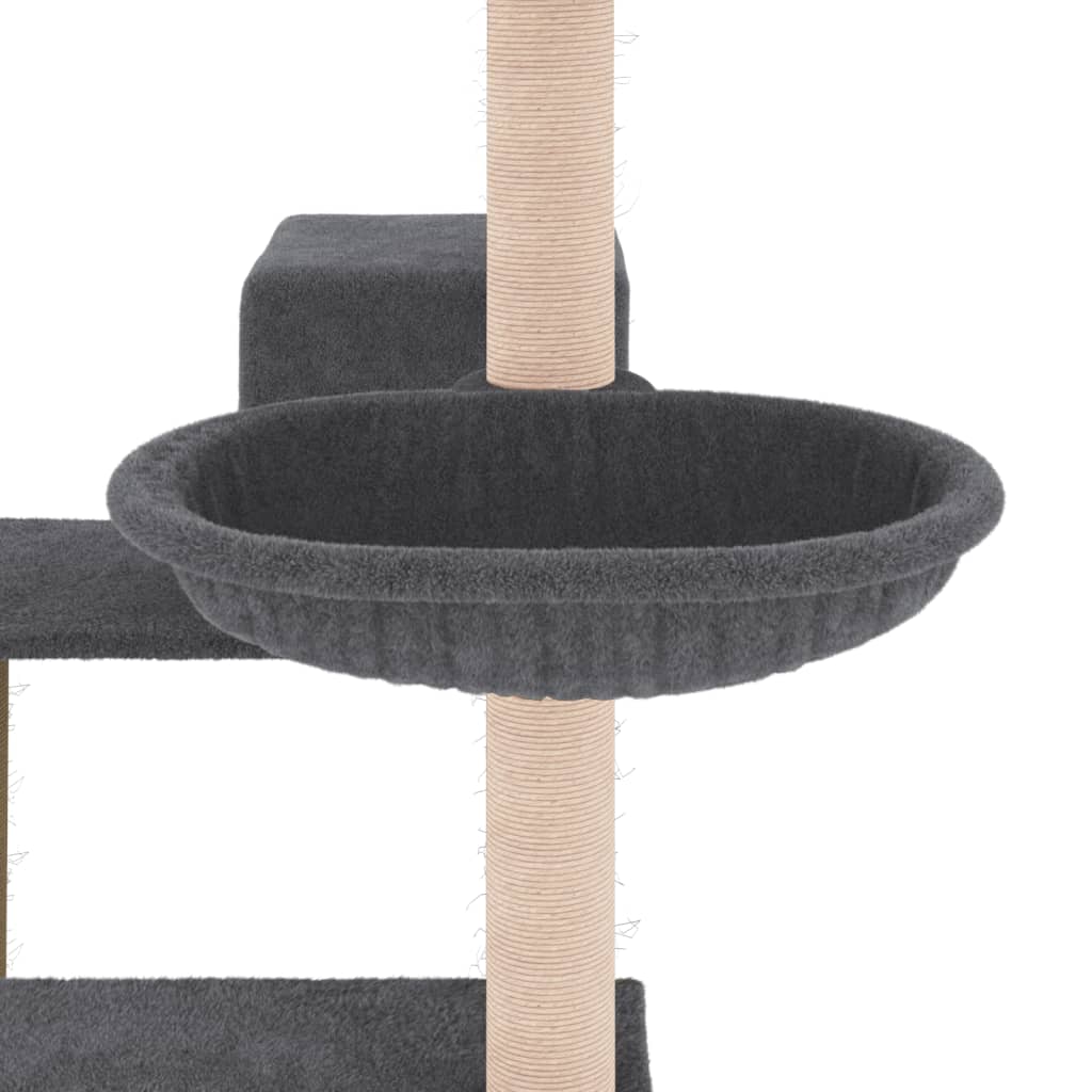 Albero per Gatti con Tiragraffi in Sisal Grigio Scuro 82,5 cm 172387