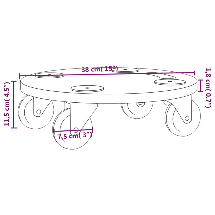 Pedane 6 pz Rotonde in Legno Multistrato 154888