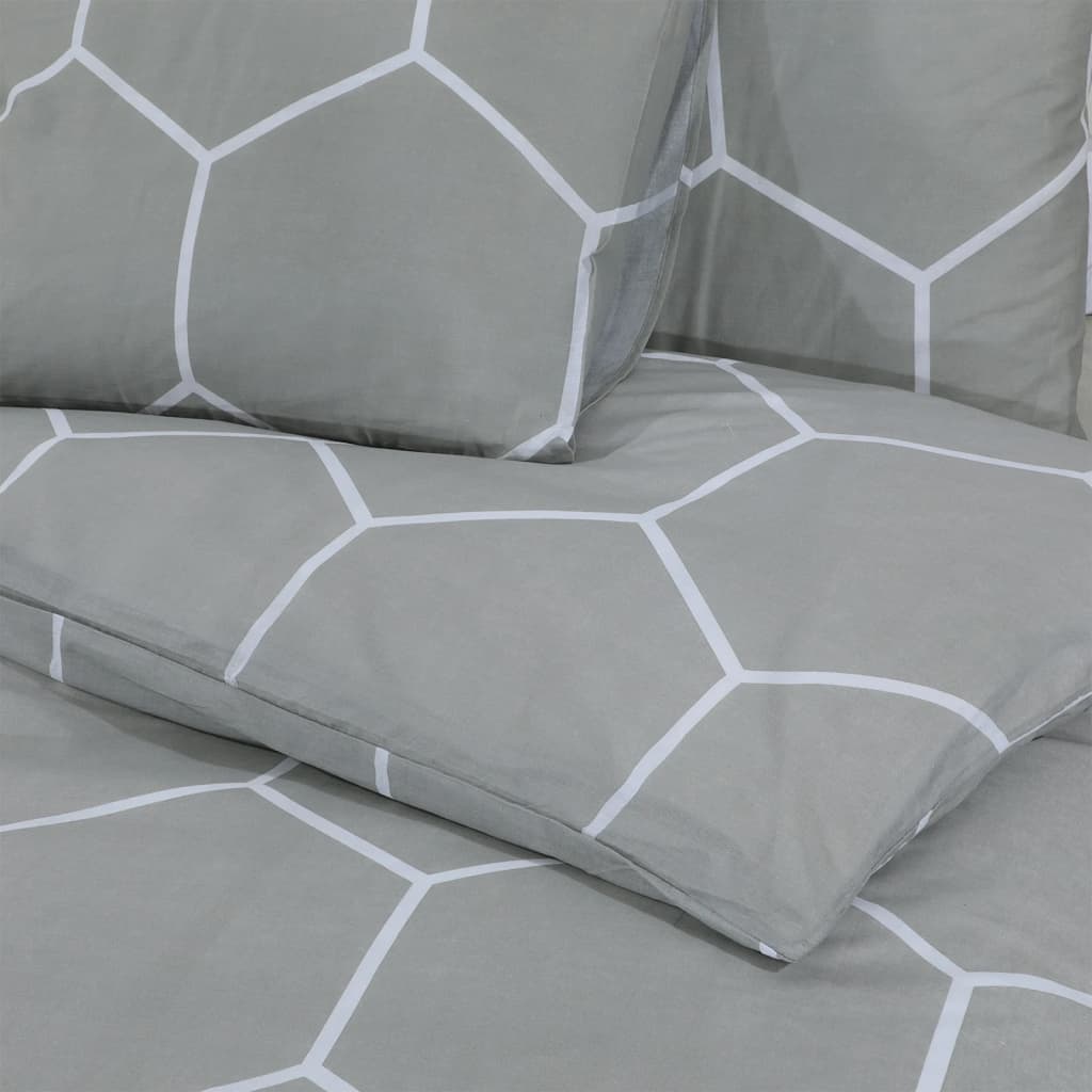 Set Copripiumino Grigio 155x220 cm in Cotone 136455