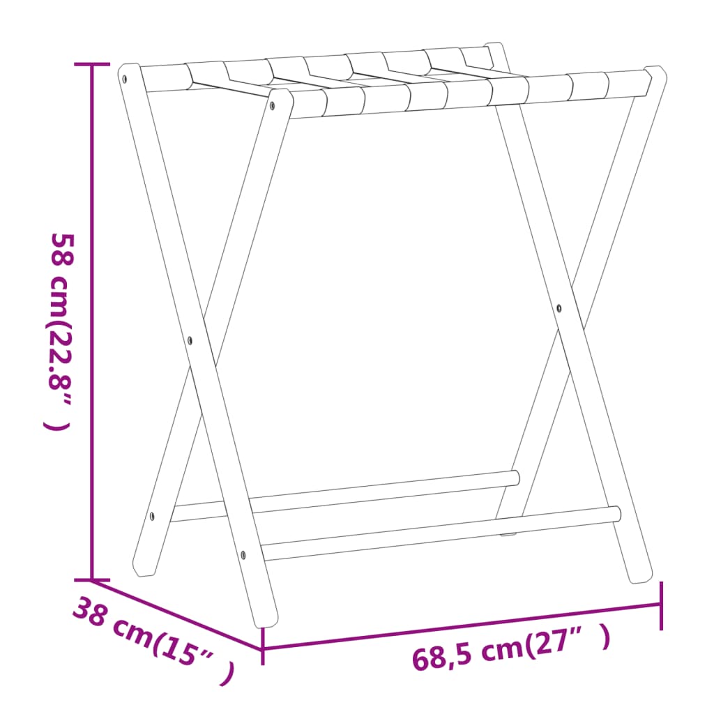 Portabagagli 68,5x38x58 cm in Bambù 356367