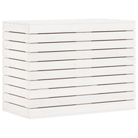 Cesto per Bucato Bianco 88,5x44x66 cm Legno Massello Pino 832320