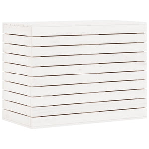 Cesto per Bucato Bianco 88,5x44x66 cm Legno Massello Pino 832320