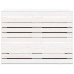 Cesto per Bucato Bianco 88,5x44x66 cm Legno Massello Pino 832320