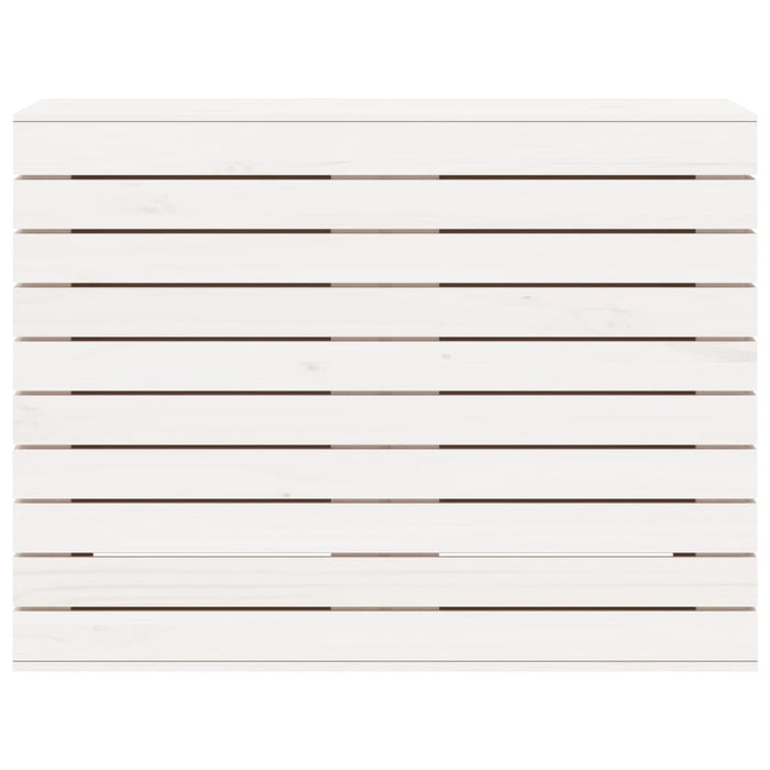 Cesto per Bucato Bianco 88,5x44x66 cm Legno Massello Pino 832320