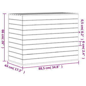 Cesto per Bucato Bianco 88,5x44x66 cm Legno Massello Pino 832320