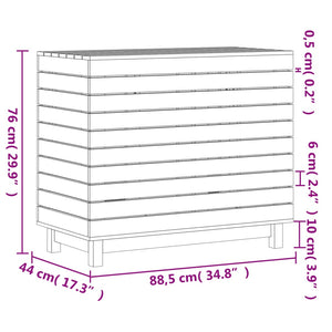Cesto per Bucato 88,5x44x76 cm Legno Massello Pino 832323