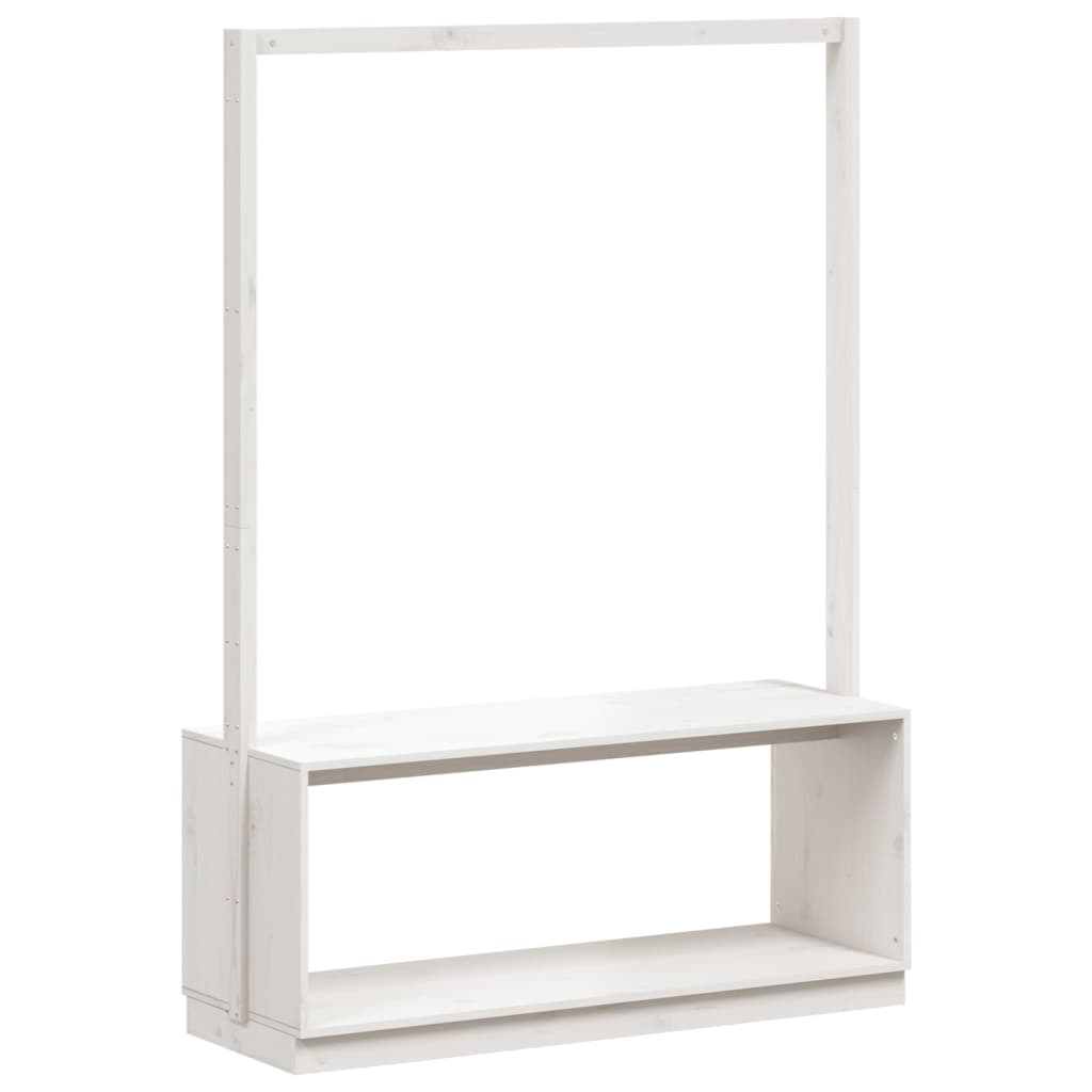 Appendiabiti Porta Scarpe Bianco 113x40x157,5 cm Massello Pino 832330