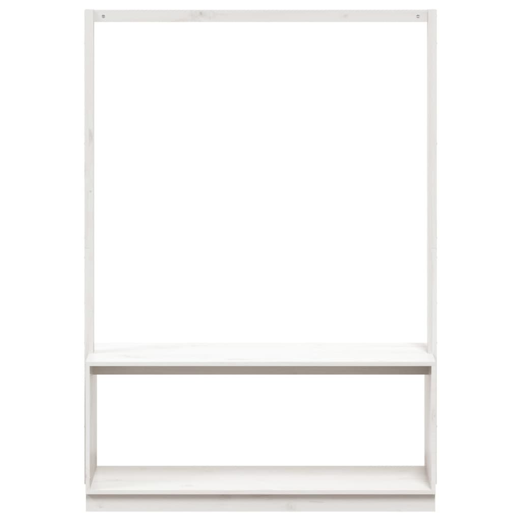 Appendiabiti Porta Scarpe Bianco 113x40x157,5 cm Massello Pino 832330