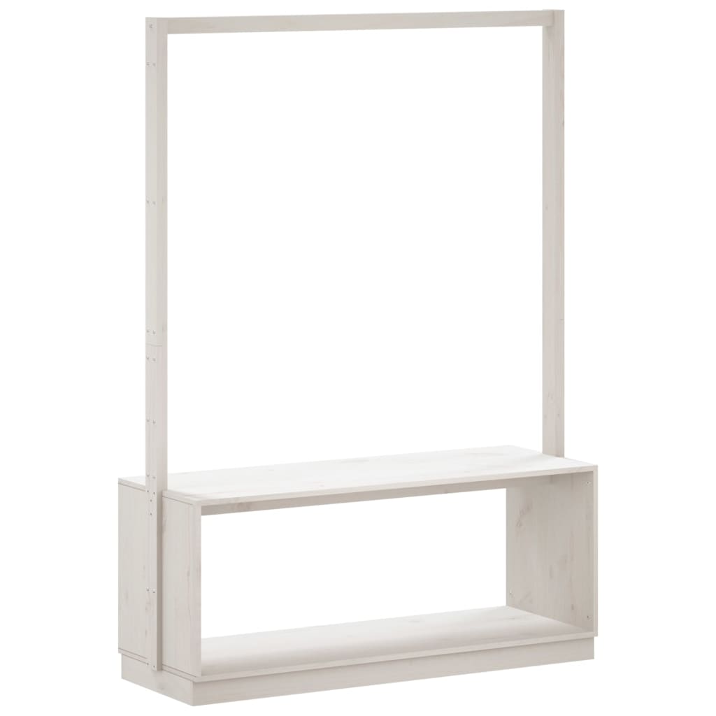 Appendiabiti Porta Scarpe Bianco 113x40x157,5 cm Massello Pino 832330