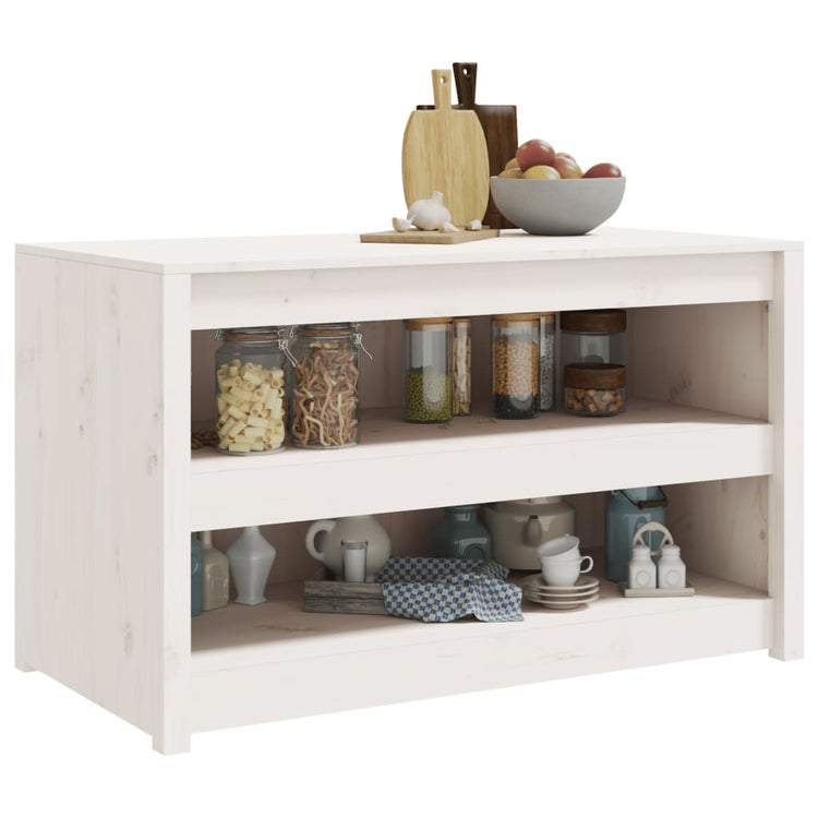 Mobile da Cucina da Esterno Bianco 106x55x64 cm Legno Massello di Pino 832334