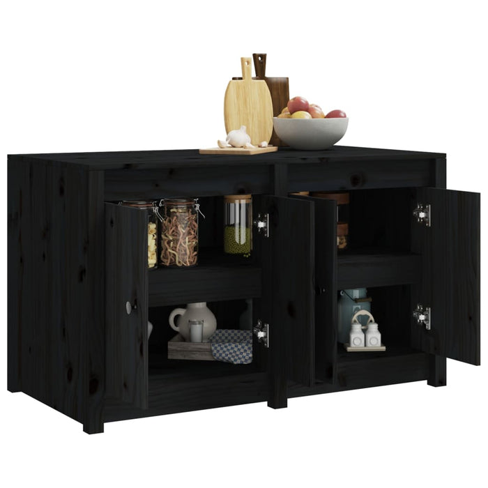 Mobile da Cucina da Esterno Nero 106x55x64 cm Legno Massello di Pinocod mxl 107609