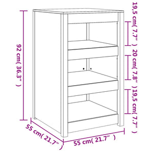 Mobile da Cucina da Esterno Bianco 55x55x92 cm Legno Massello di Pino 832342