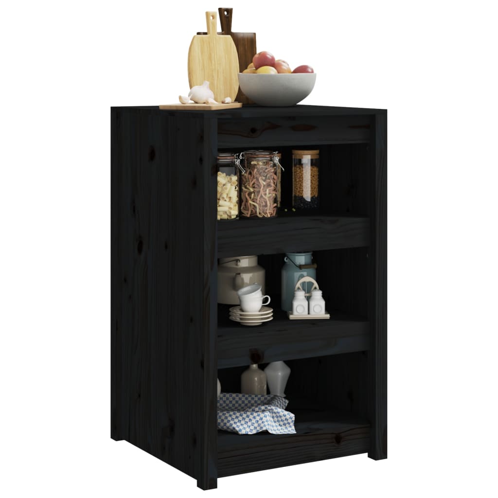 Mobile da Cucina da Esterno Nero 55x55x92 cm Legno Massello di Pino 832343