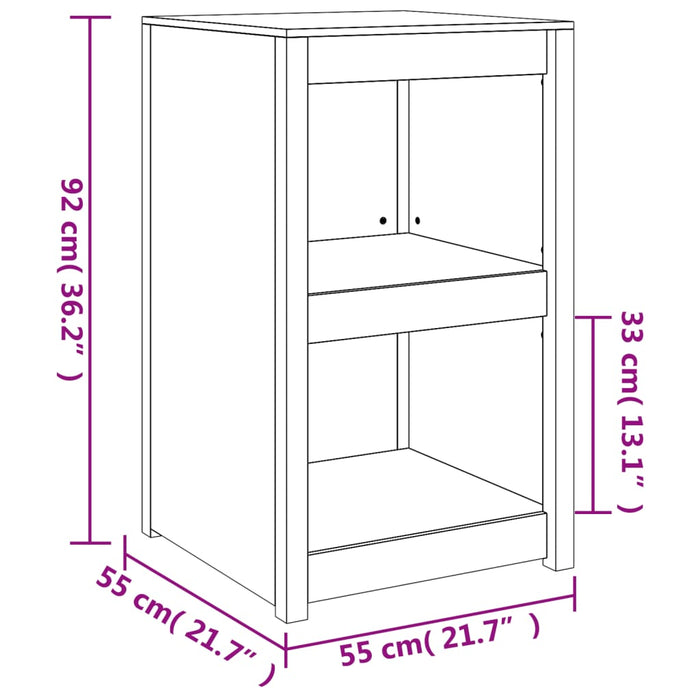 Mobile da Cucina da Esterno 55x55x92 cm Legno Massello di Pino 832349