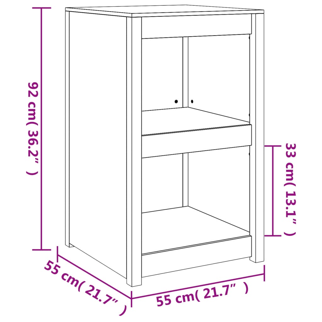 Mobile da Cucina da Esterno Bianco 55x55x92 cm Legno Massello di Pino 832350