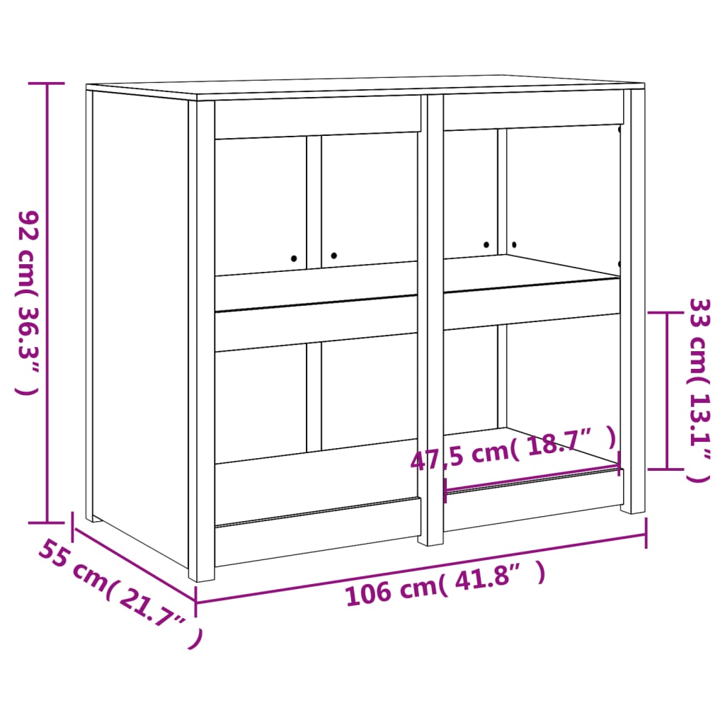 Mobile da Cucina da Esterno 106x55x92 cm Legno Massello di Pino 832353