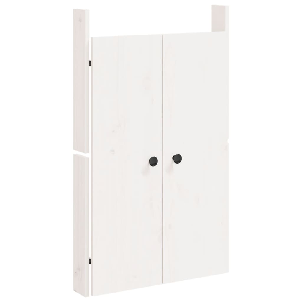 Ante da Cucina da Esterno 2pz Bianche 50x9x82cm Legno Massello di Pino 832360