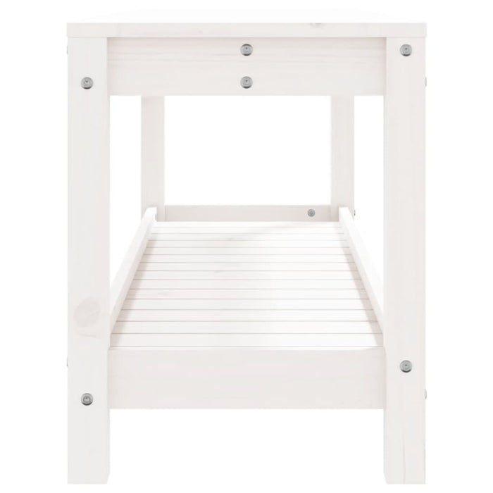 Panca da Giardino Bianca 108x35x45 cm Legno Massello di Pino 832383