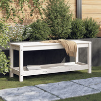 Panca da Giardino Bianca 108x35x45 cm Legno Massello di Pino 832383