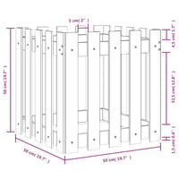 Fioriera Giardino Design a Recinzione 50x50x50 cm Massello Pino 832452