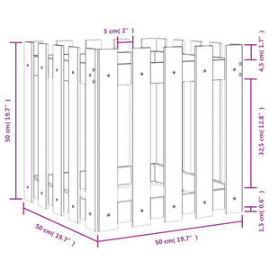 Fioriera Giardino Design Recinzione 50x50x50cm Massello Douglas 832455