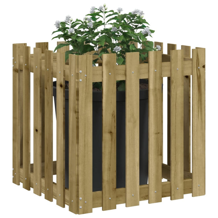 Fioriera Giardino a Recinzione 60x60x60 cm in Pino Impregnatocod mxl 83637