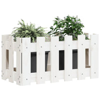 Fioriera Giardino a Recinzione Bianco 60x30x30 cm Massello Pinocod mxl 83686