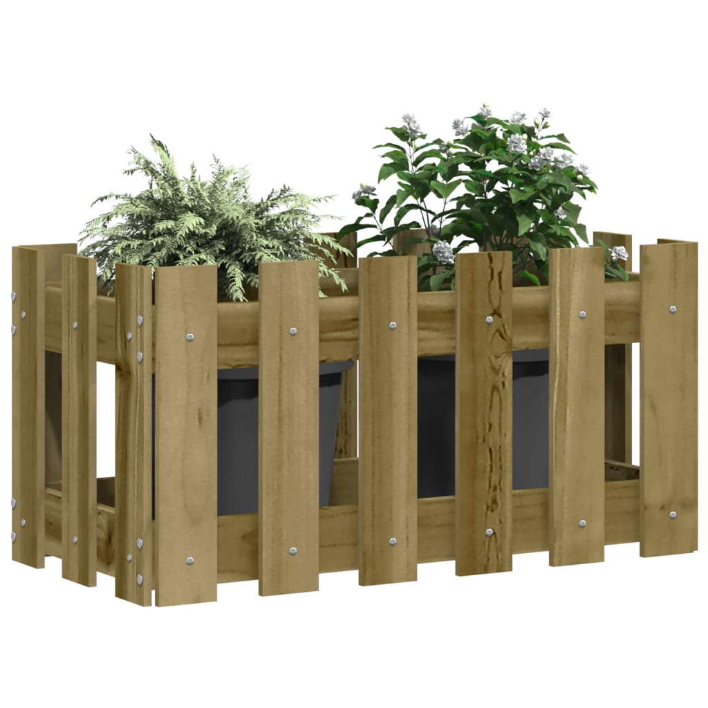 Fioriera Giardino a Recinzione 60x30x30 cm in Pino Impregnatocod mxl 131601