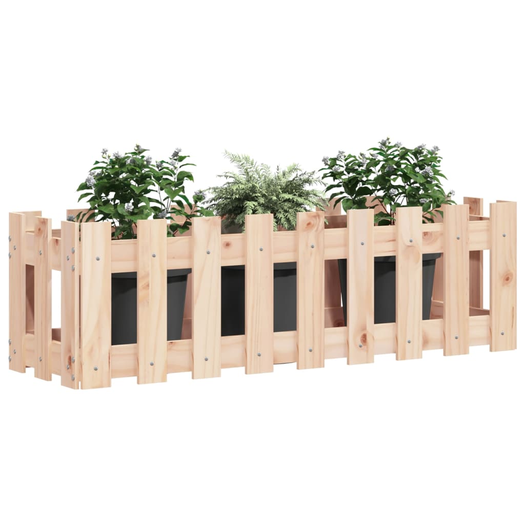 Fioriera Rialzata Giardino a Recinzione 100x30x30 cm Legno Pino 832472