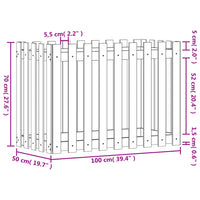 Fioriera Giardino a Recinzione Bianca 100x50x70cm Massello Pino 832483