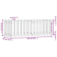 Fioriera Rialzata Giardino Recinzione 150x50x50cm Legno Douglas 832495