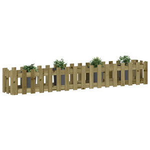 Fioriera da Giardino Recinzione 200x30x30cm in Pino Impregnatocod mxl 107624