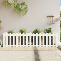 Fioriera Giardino a Recinzione Bianca 200x50x50cm Massello Pinocod mxl 131607