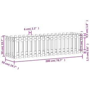 Fioriera da Giardino Recinzione 200x50x50cm Massello Douglas 832510