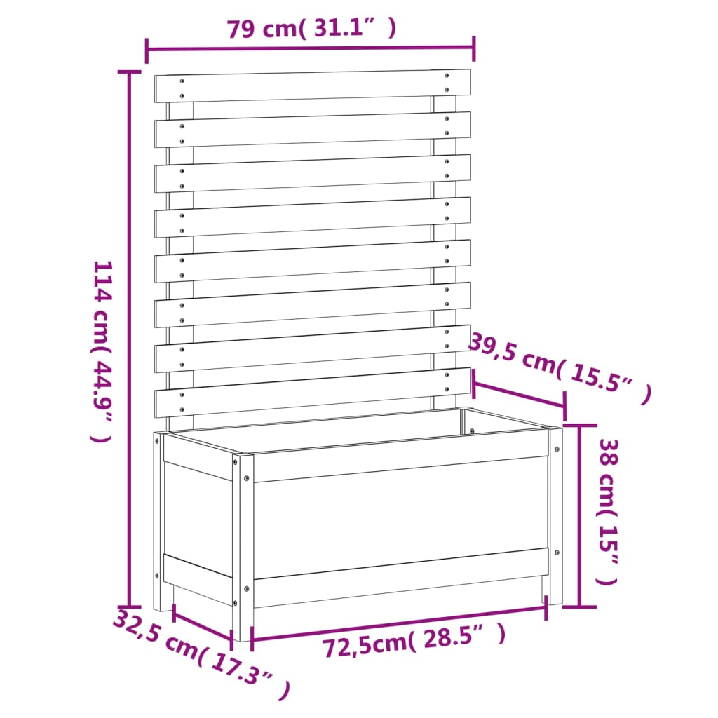 Fioriera Giardino con Rastrelliera 79x39,5x114cm Legno Douglas 832524